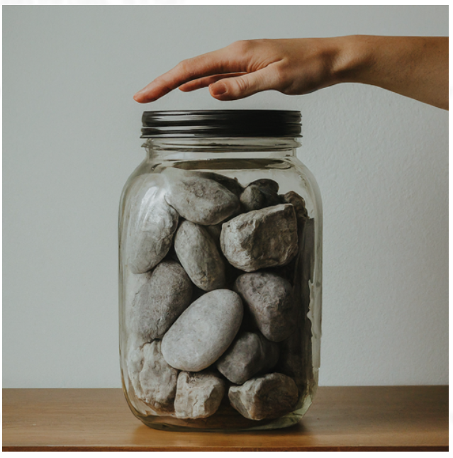 Jar and the rocks