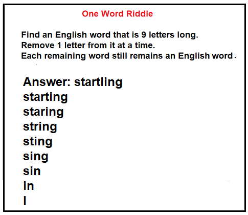 One word riddle