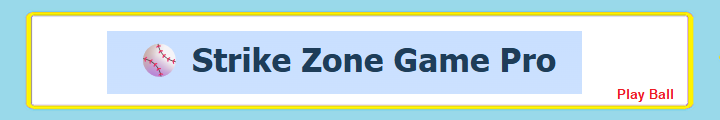 Strike Zone Baseball Game